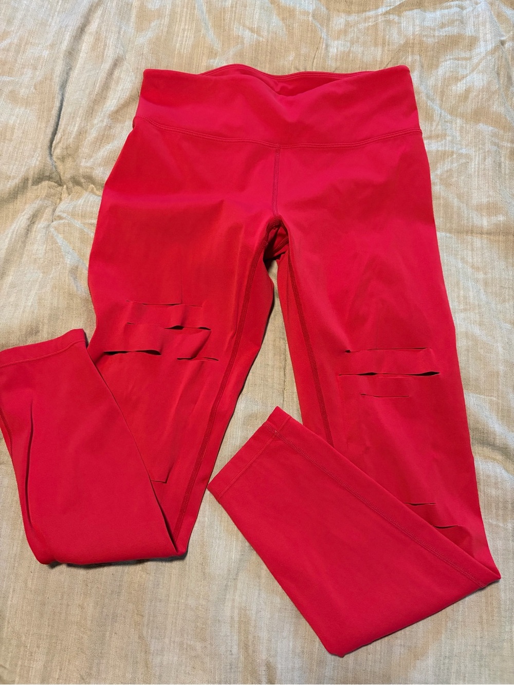 ZYIA Red High-Waist Active Leggings